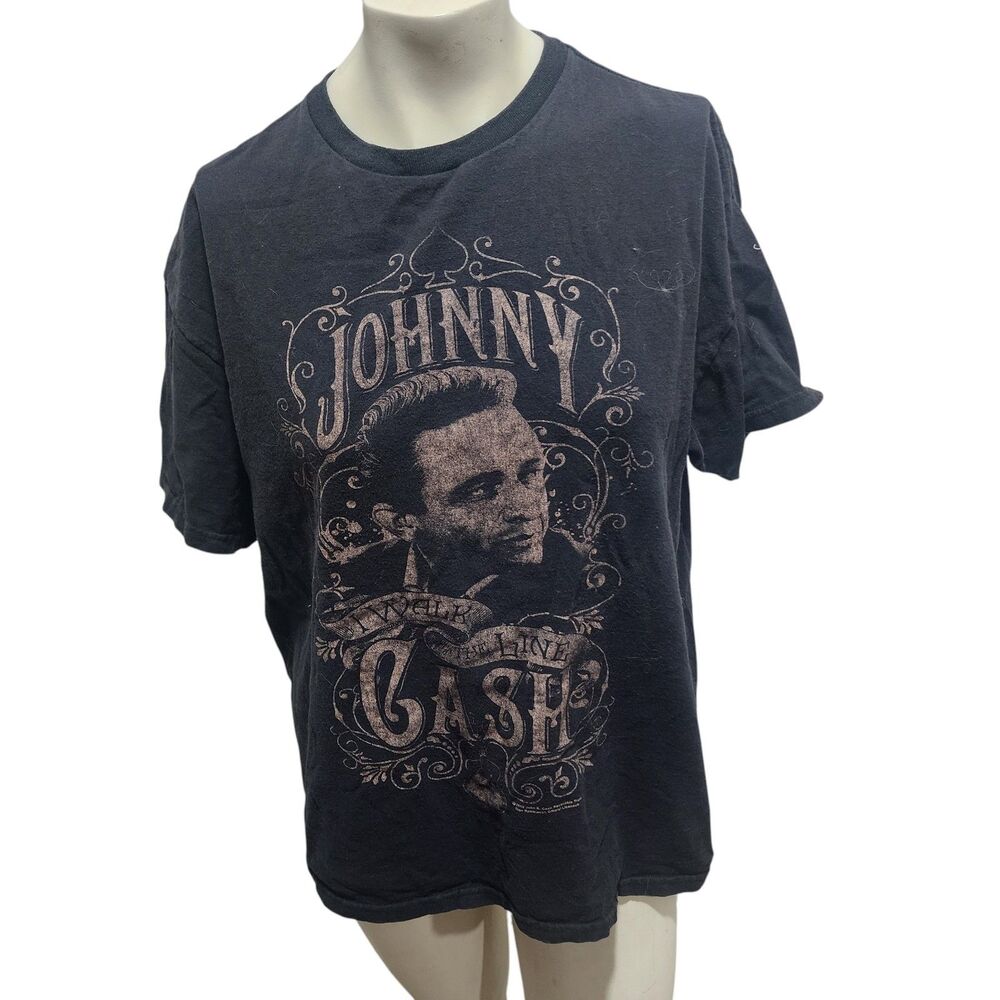 Johnny Cash Graphic Band Tee Shirt Black Country Music Concert Adult XL